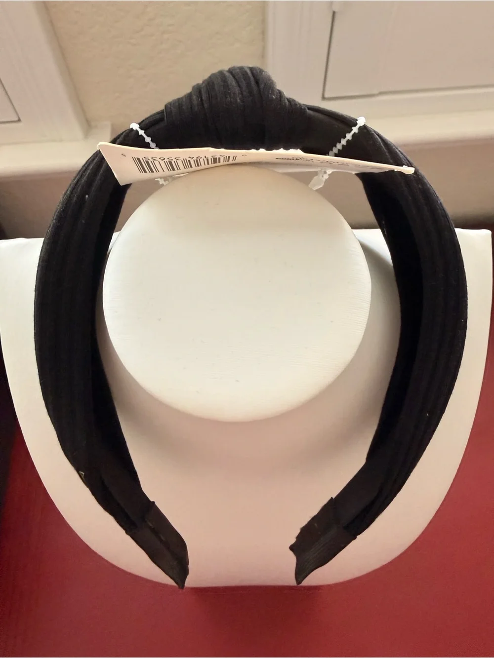scunci Black Fabric Ribbed Knot Headband NWT